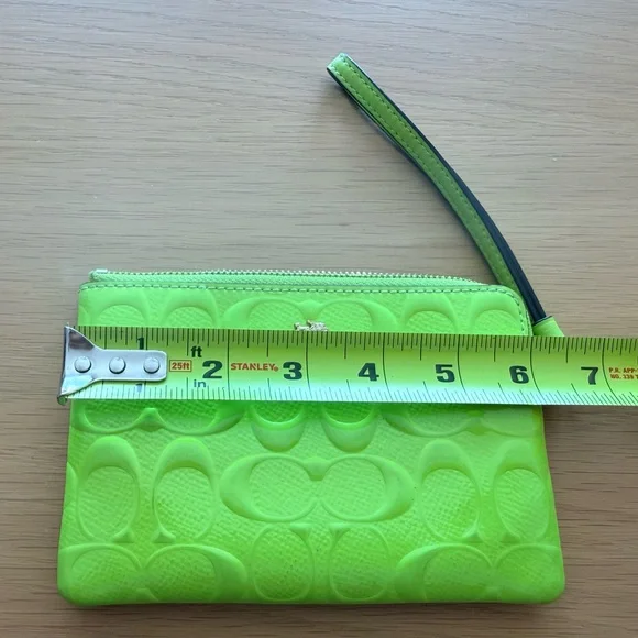 Coach Bright Lime Wristlet - Picture 2 of 3